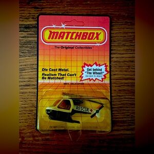 Matchbox die cast metal rescue helicopter vintage new in box